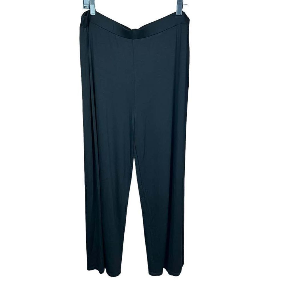 DKNY Pure Travel Pants Black Elastic Waist and Wide Leg Style Lounge Leisure XL